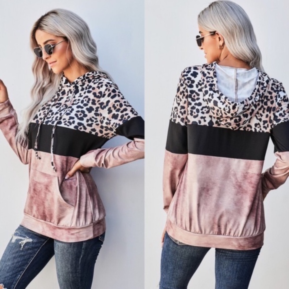 Leopard print Hoodie top - Picture 2 of 4